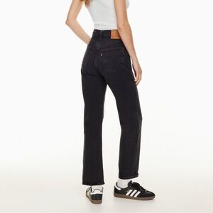 [W28Ins26”]Levi's Women's Black Ribcage Straight Ankle Jean